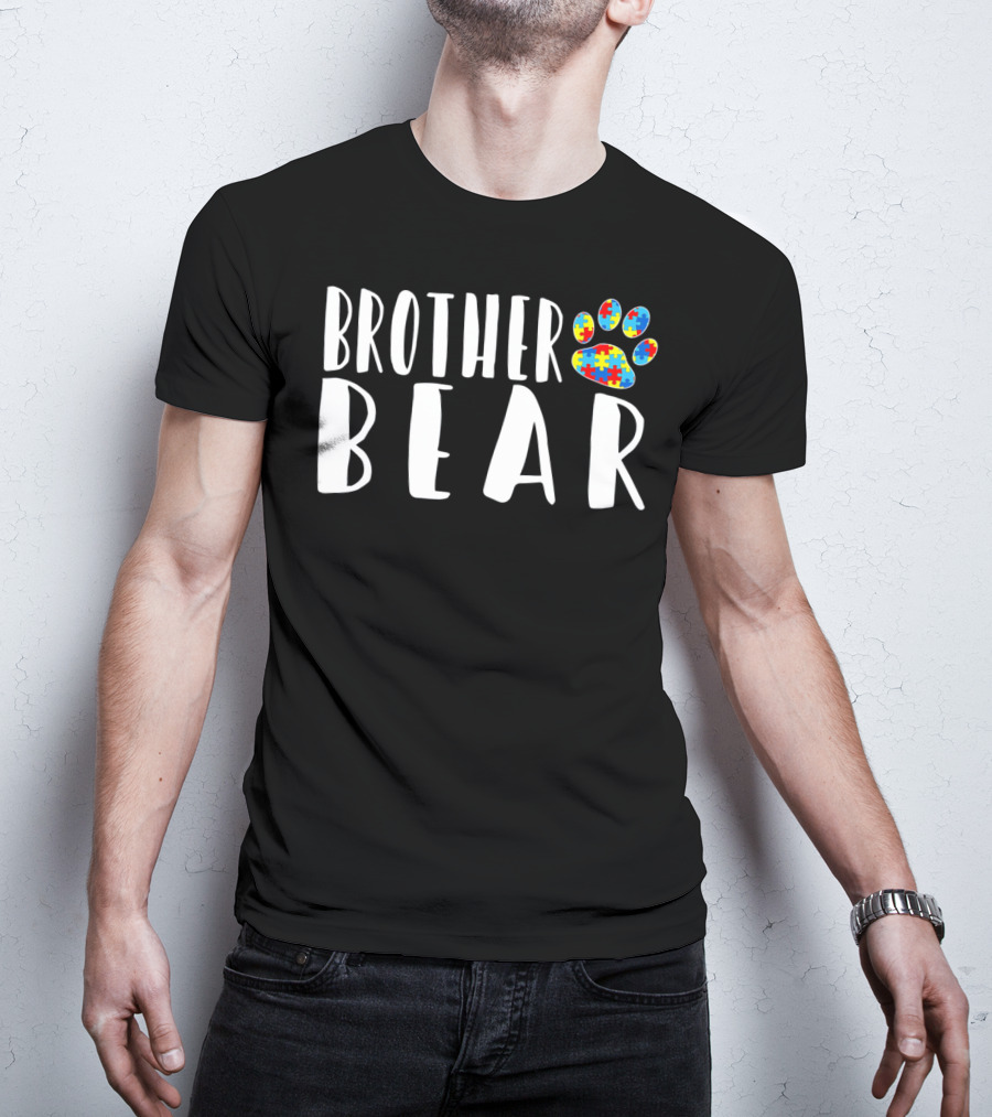 Brother Bear Autism Puzzle Pawprint Awareness T-Shirt