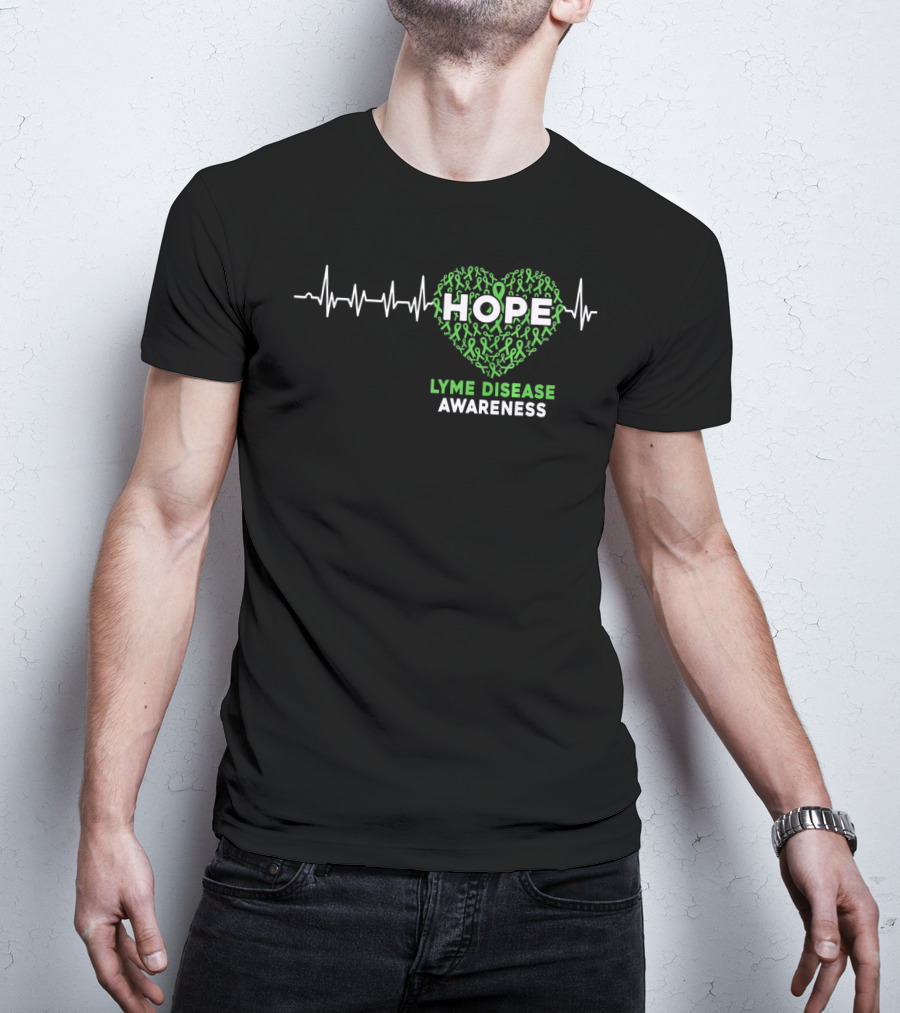 HOPE Heartbeat Ribbon Lyme Disease Awareness T-Shirt