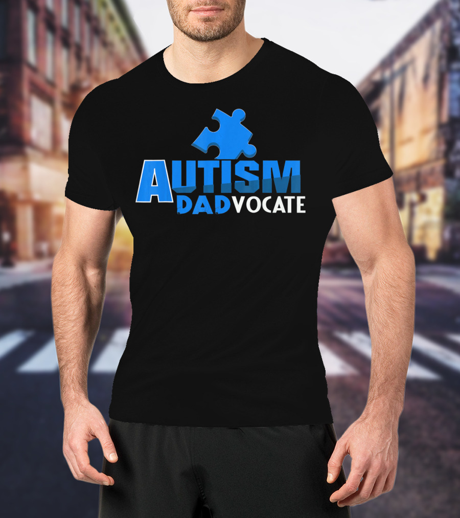 Autism Awareness Puzzle Piece Autism Dadvocate T-Shirt