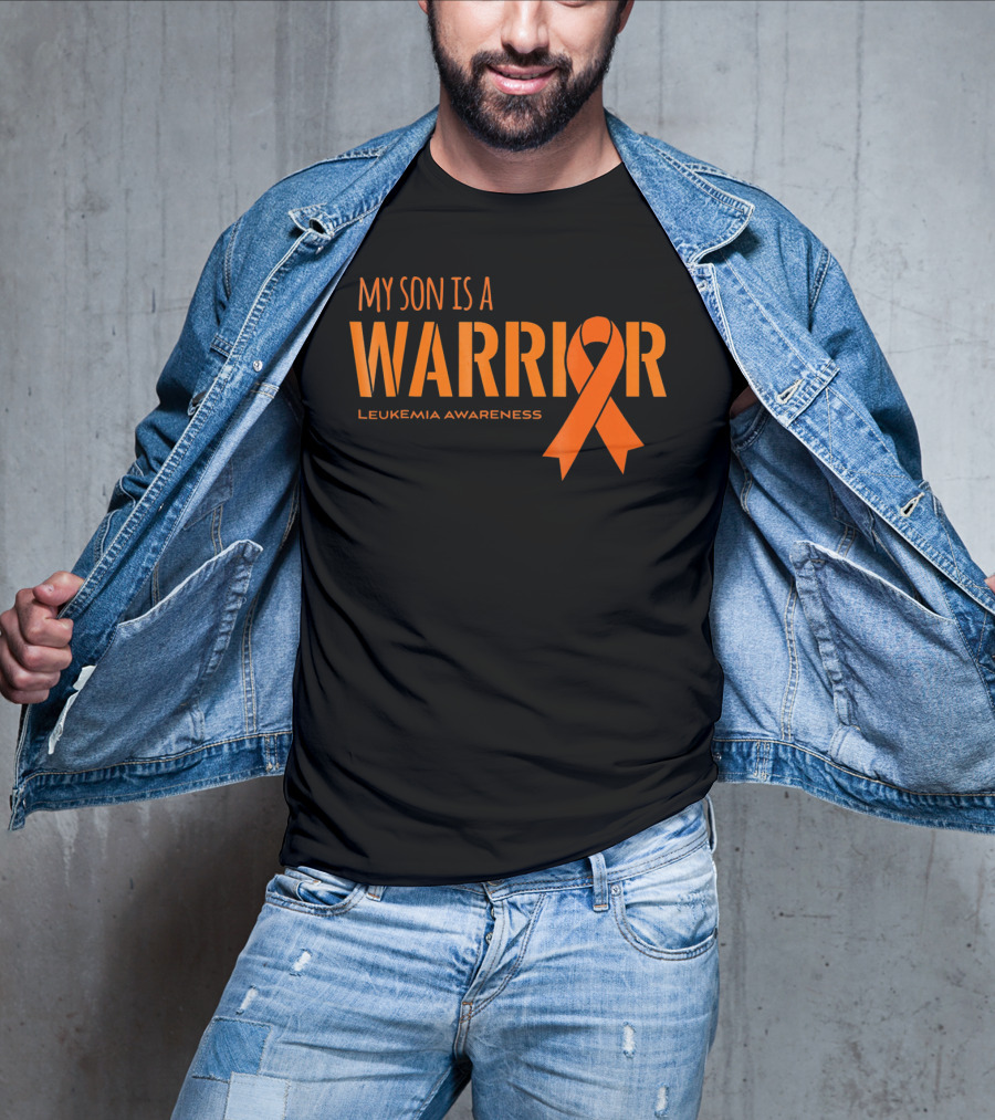 My Son Is A Warrior Leukemia Awareness Orange T-Shirt