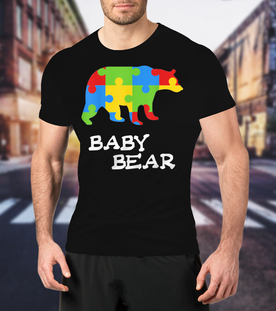 Autism Awareness Baby Bear Puzzle Design For Boy T-Shirt