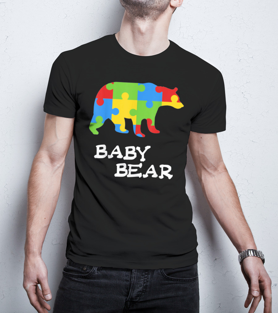 Autism Awareness Baby Bear Puzzle Design For Boy T-Shirt