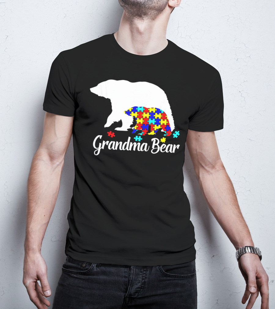 Grandma Bear Puzzle Autism Awareness Iconic T-Shirt