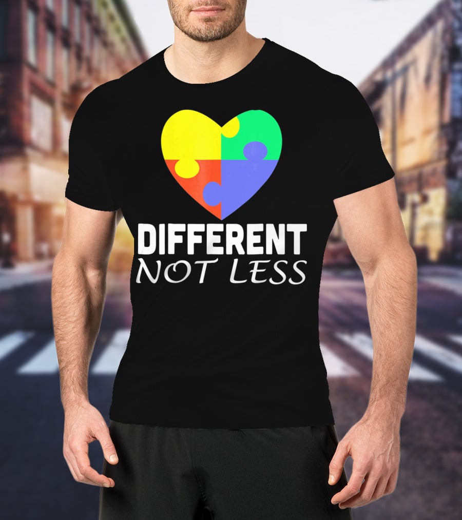 Different Not Less Autism Puzzle Piece Awareness T-Shirt