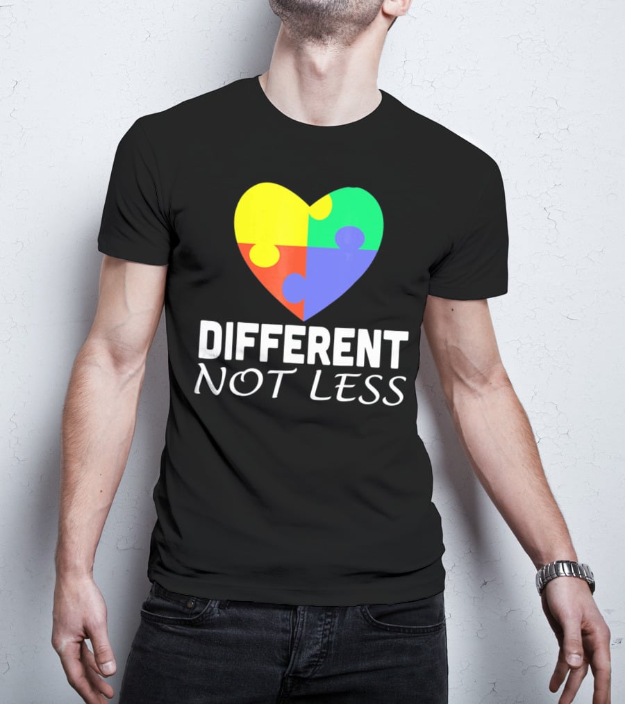 Different Not Less Autism Puzzle Piece Awareness T-Shirt