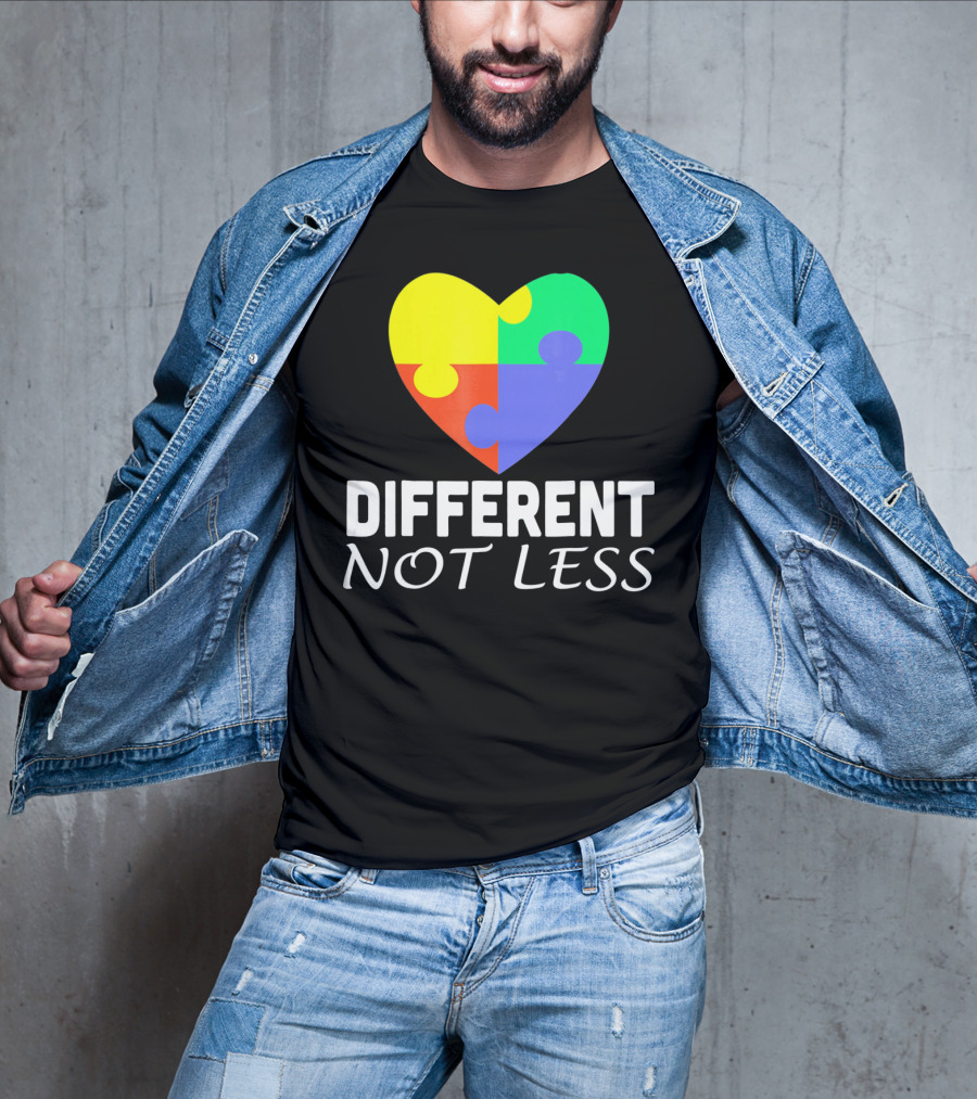 Different Not Less Autism Puzzle Piece Awareness T-Shirt