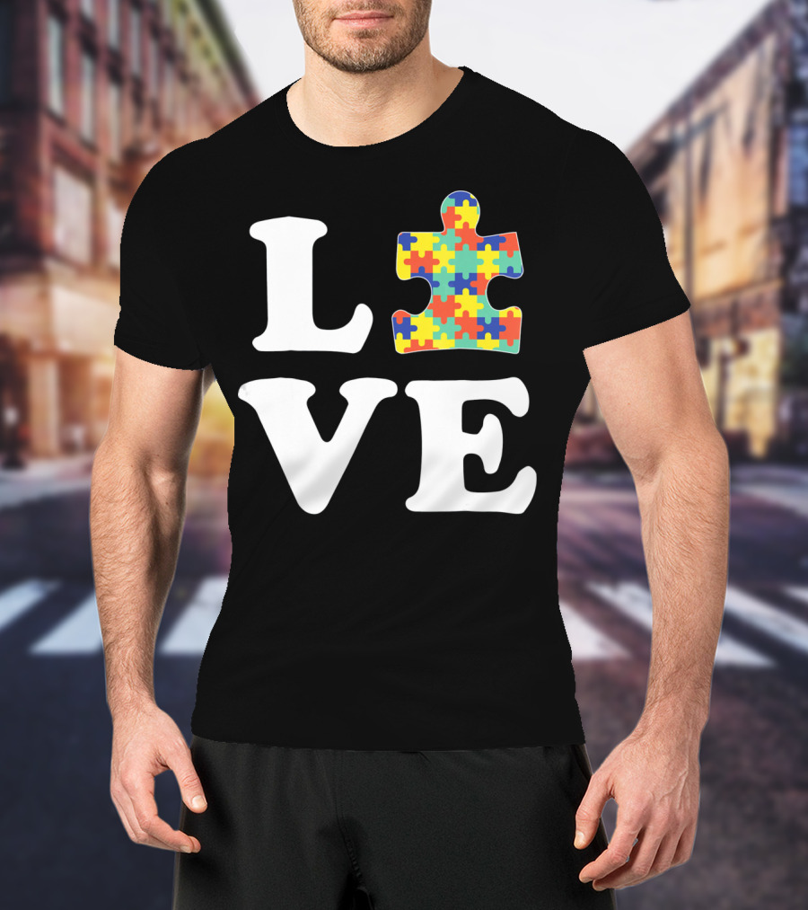 Love Autism Awareness Puzzle T-Shirt
