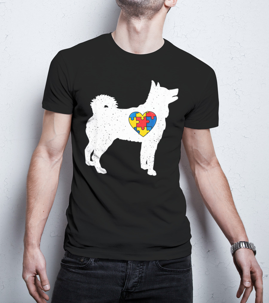Husky Autism Awareness Puzzle Heart T-Shirt