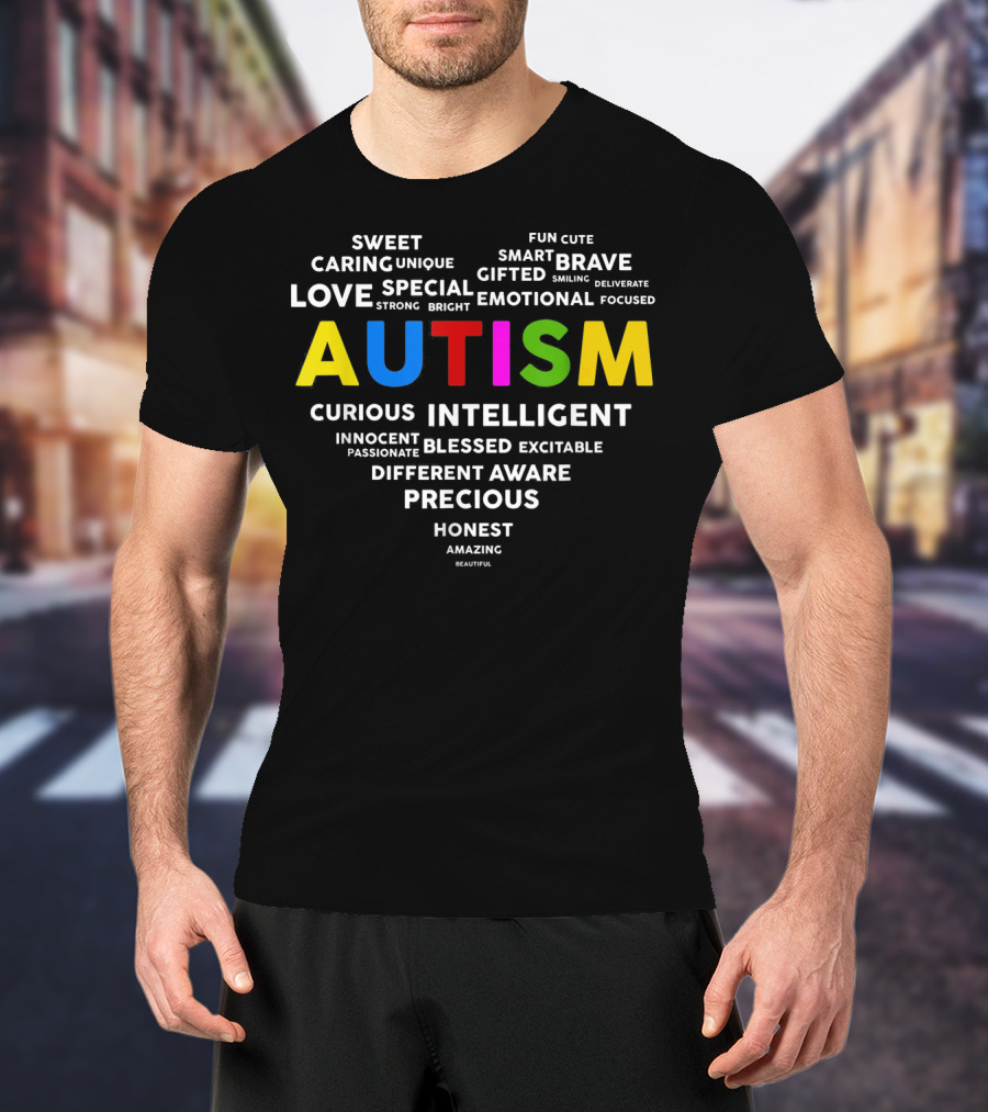 Autism Awareness Heart Love Brave Gifted Intelligent Blessed Precious T-Shirt