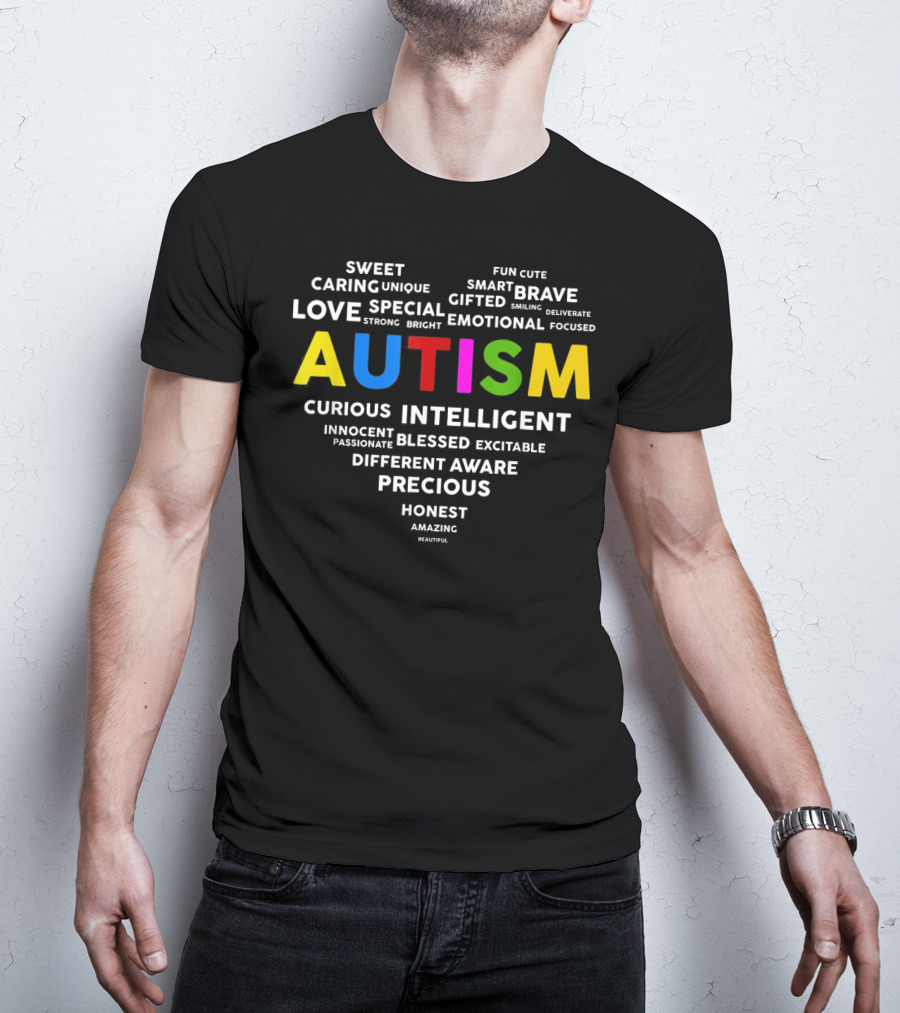Autism Awareness Heart Love Brave Gifted Intelligent Blessed Precious T-Shirt