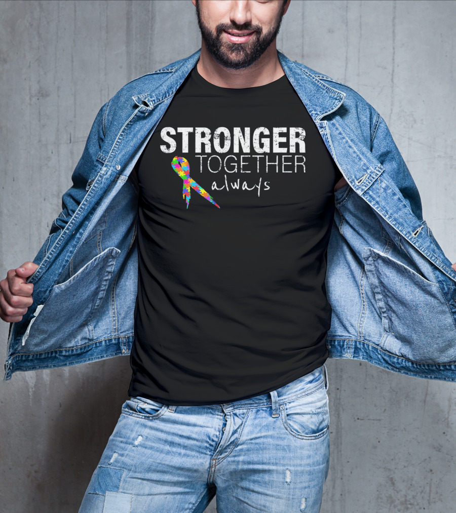 Stronger Together Always Autism Awareness Puzzle T-Shirt