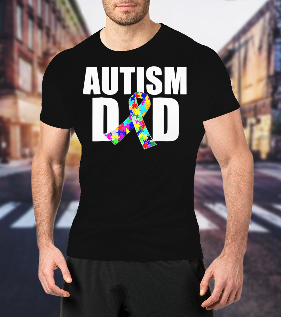 Autism Spectrum Awareness Autism Dad Puzzle T-Shirt