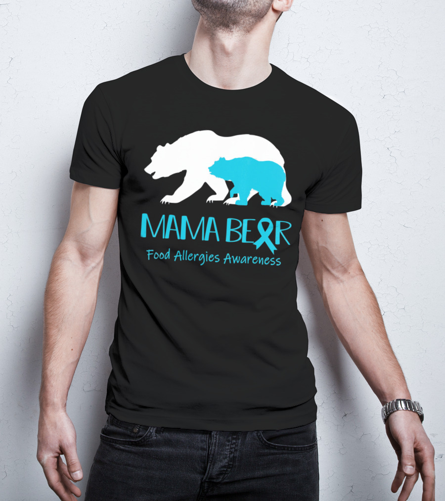 Mama Bear Food Allergies Awareness Ribbon T-Shirt