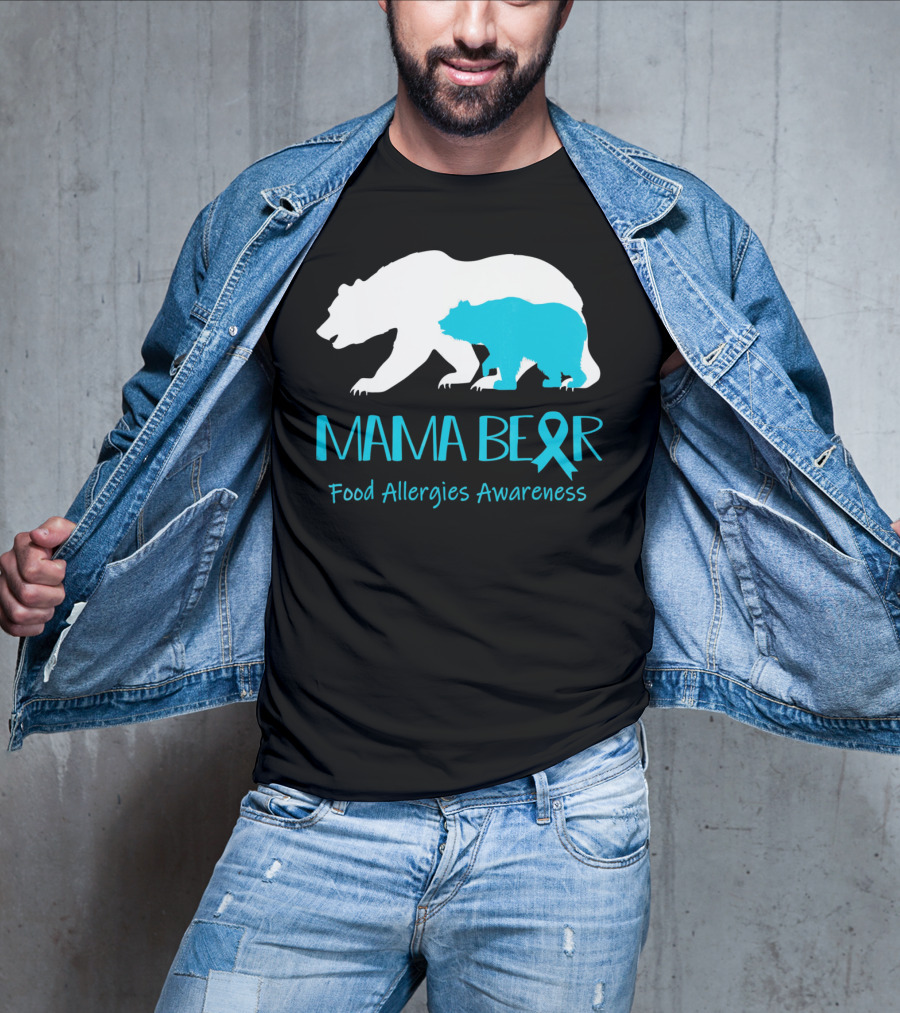 Mama Bear Food Allergies Awareness Ribbon T-Shirt