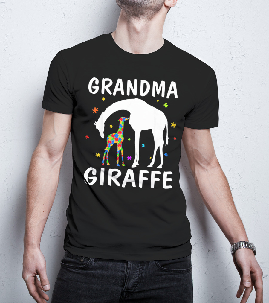 Grandma Giraffe Autism Awareness T-Shirt