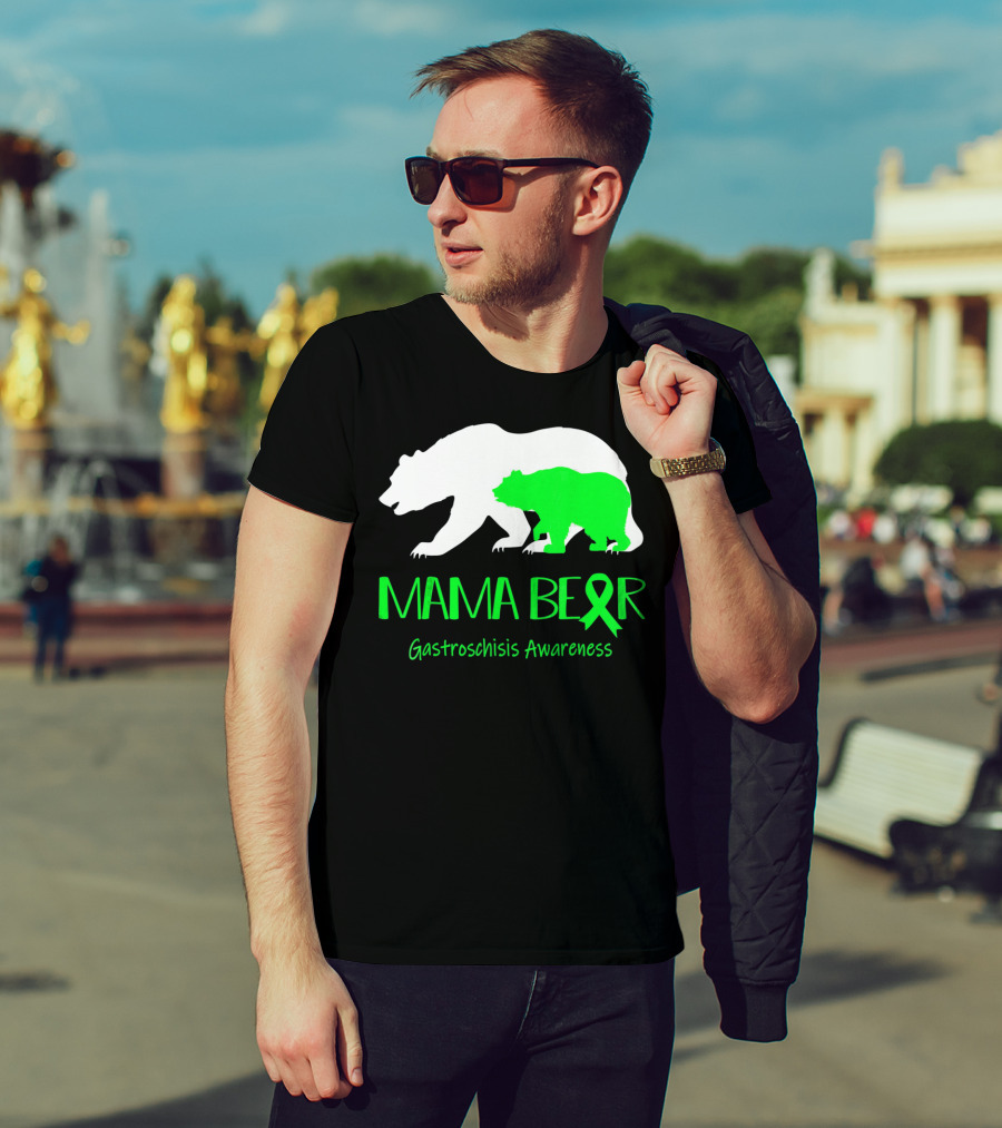 Mama Bear Gastroschisis Awareness Ribbon Symbol Bears T-Shirt