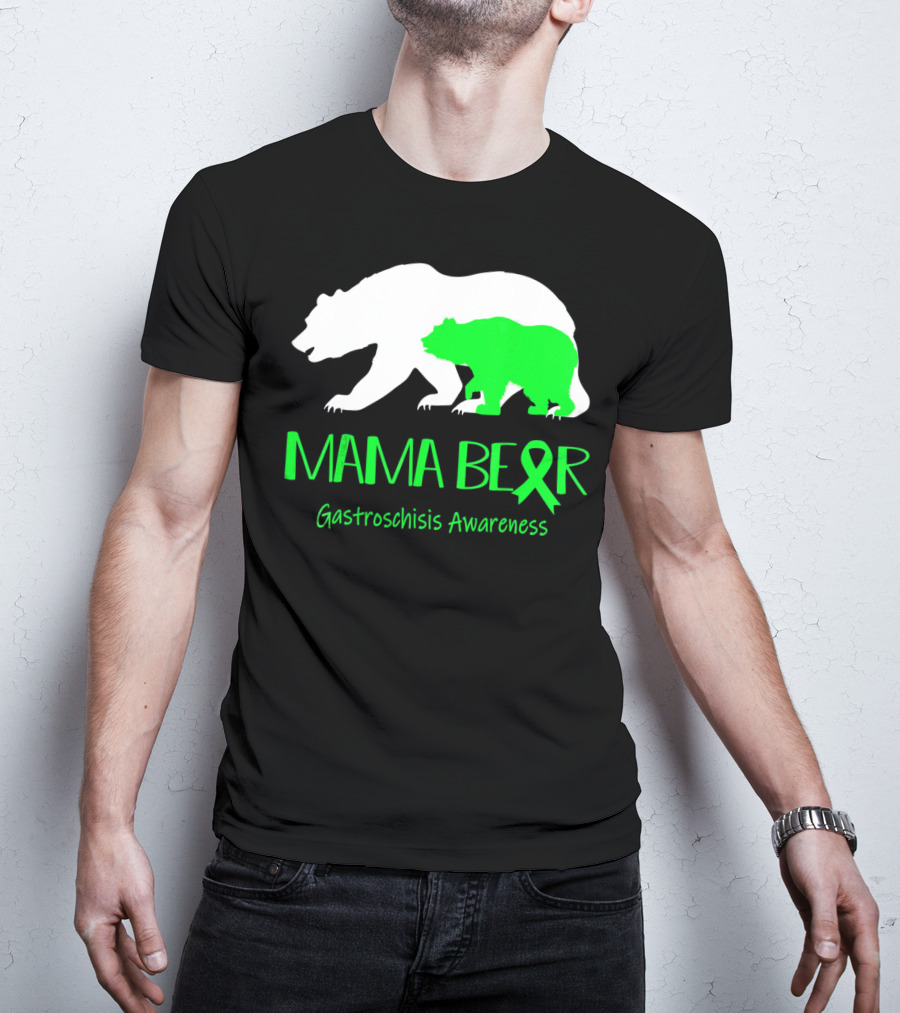 Mama Bear Gastroschisis Awareness Ribbon Symbol Bears T-Shirt