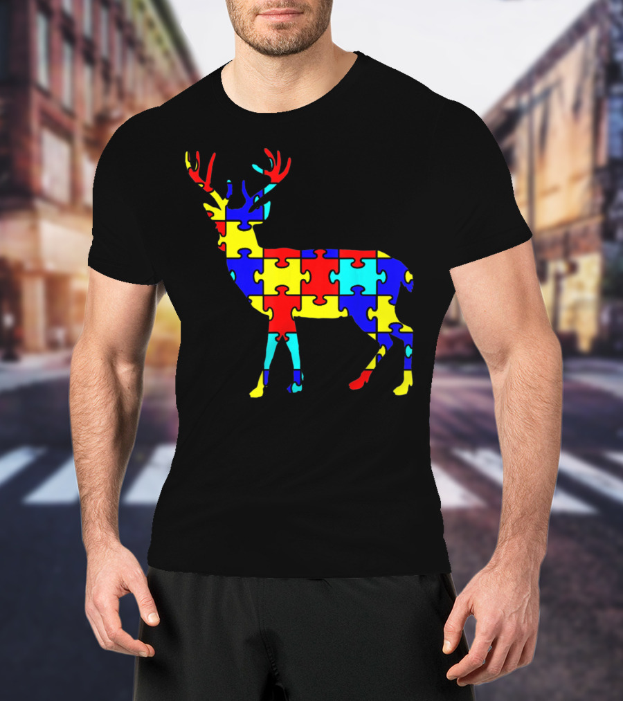 Deer Puzzle Autism Awareness Wildlife T-Shirt