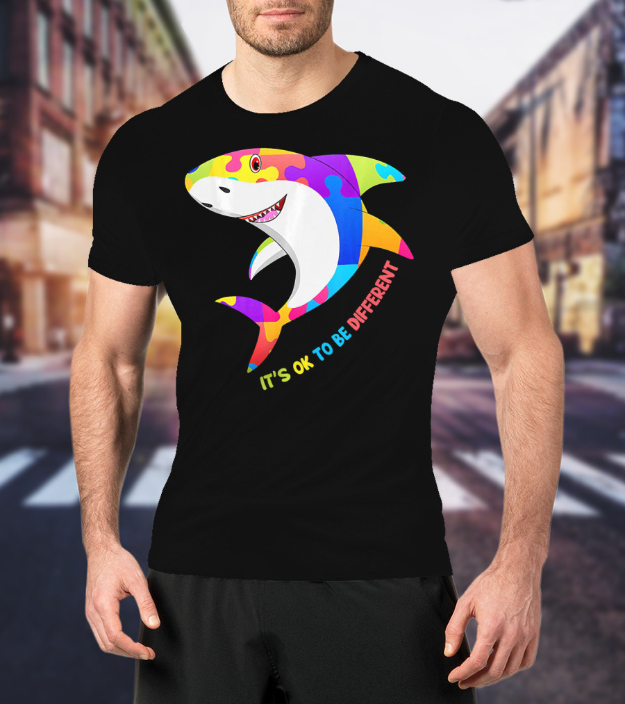 It's Ok To Be Different Shark Autism Awareness T-Shirt