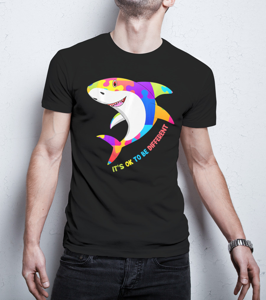 It's Ok To Be Different Shark Autism Awareness T-Shirt