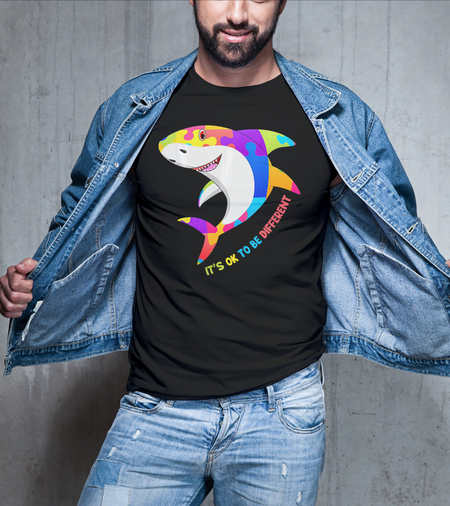It's Ok To Be Different Shark Autism Awareness T-Shirt