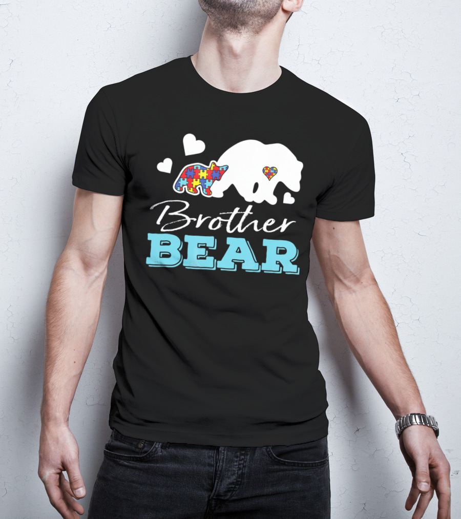 Brother Bear Puzzle Heart Autism Awareness T-Shirt