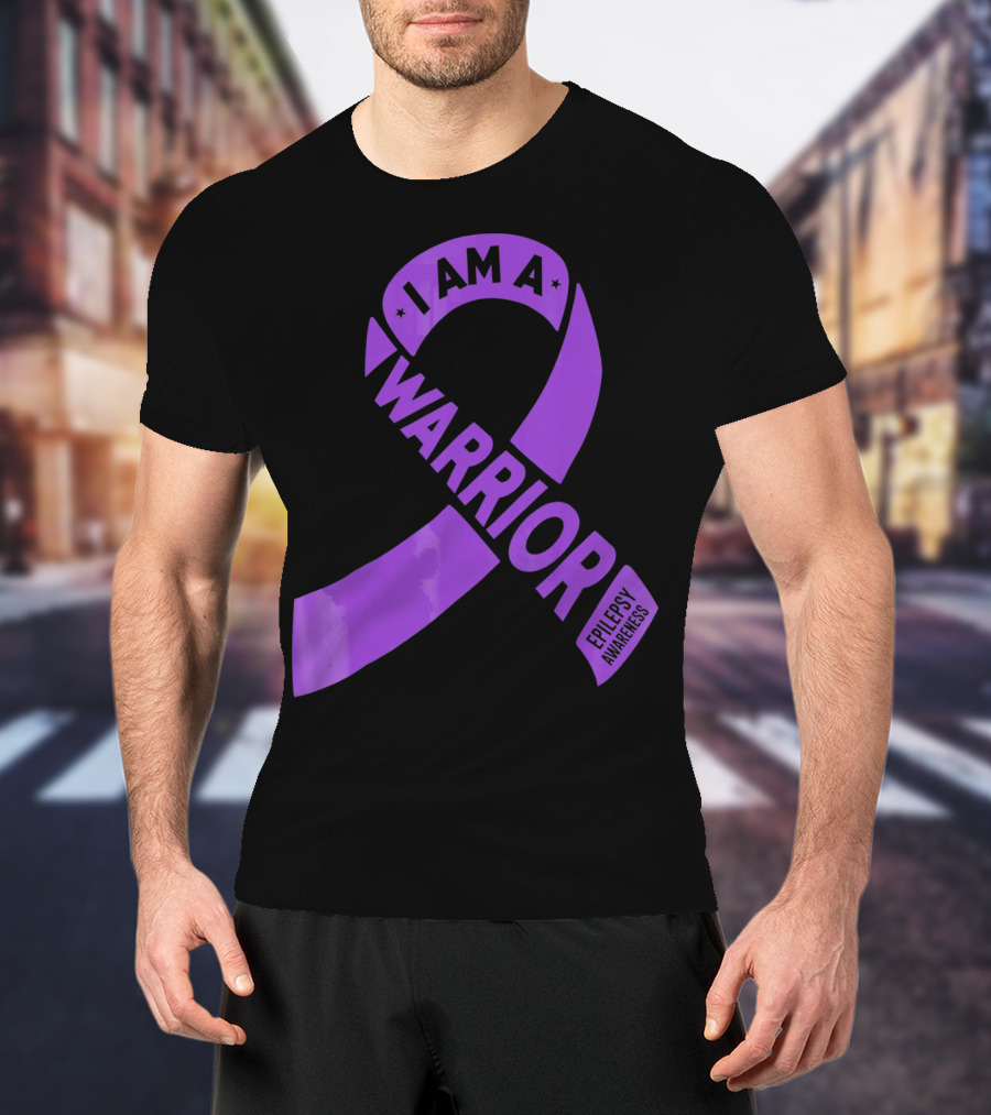 I Am A Warrior Purple Ribbon Epilepsy Awareness T-Shirt