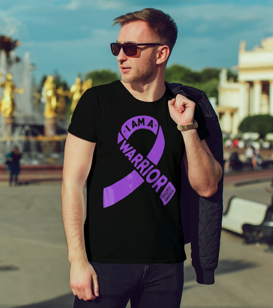 I Am A Warrior Purple Ribbon Epilepsy Awareness T-Shirt