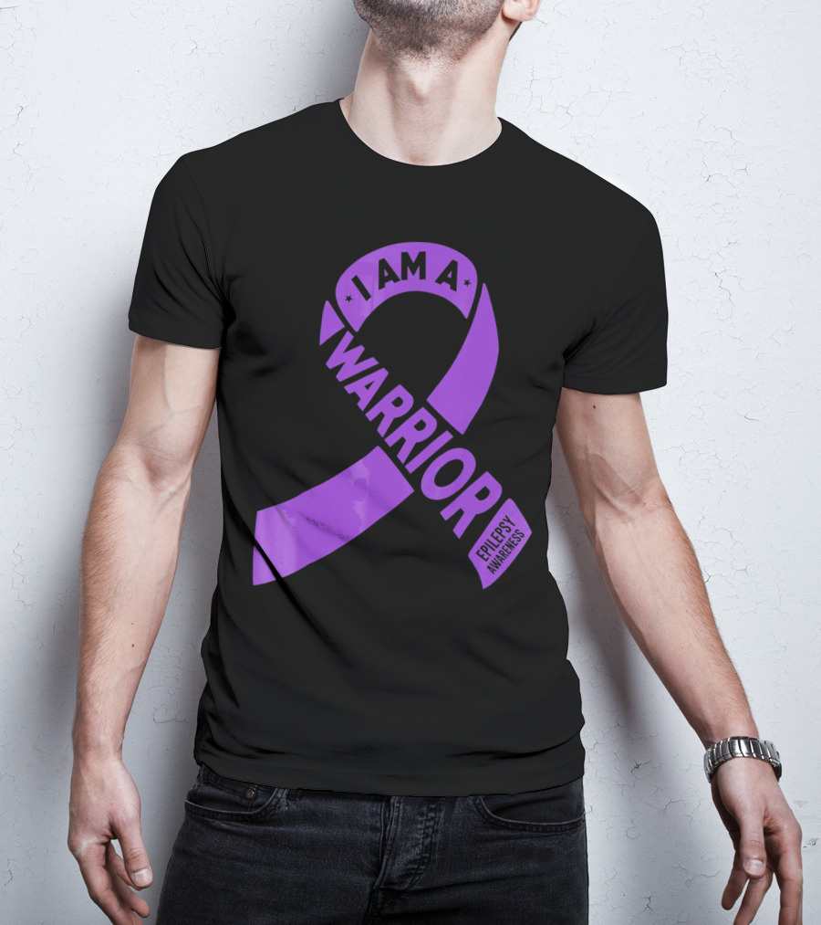 I Am A Warrior Purple Ribbon Epilepsy Awareness T-Shirt