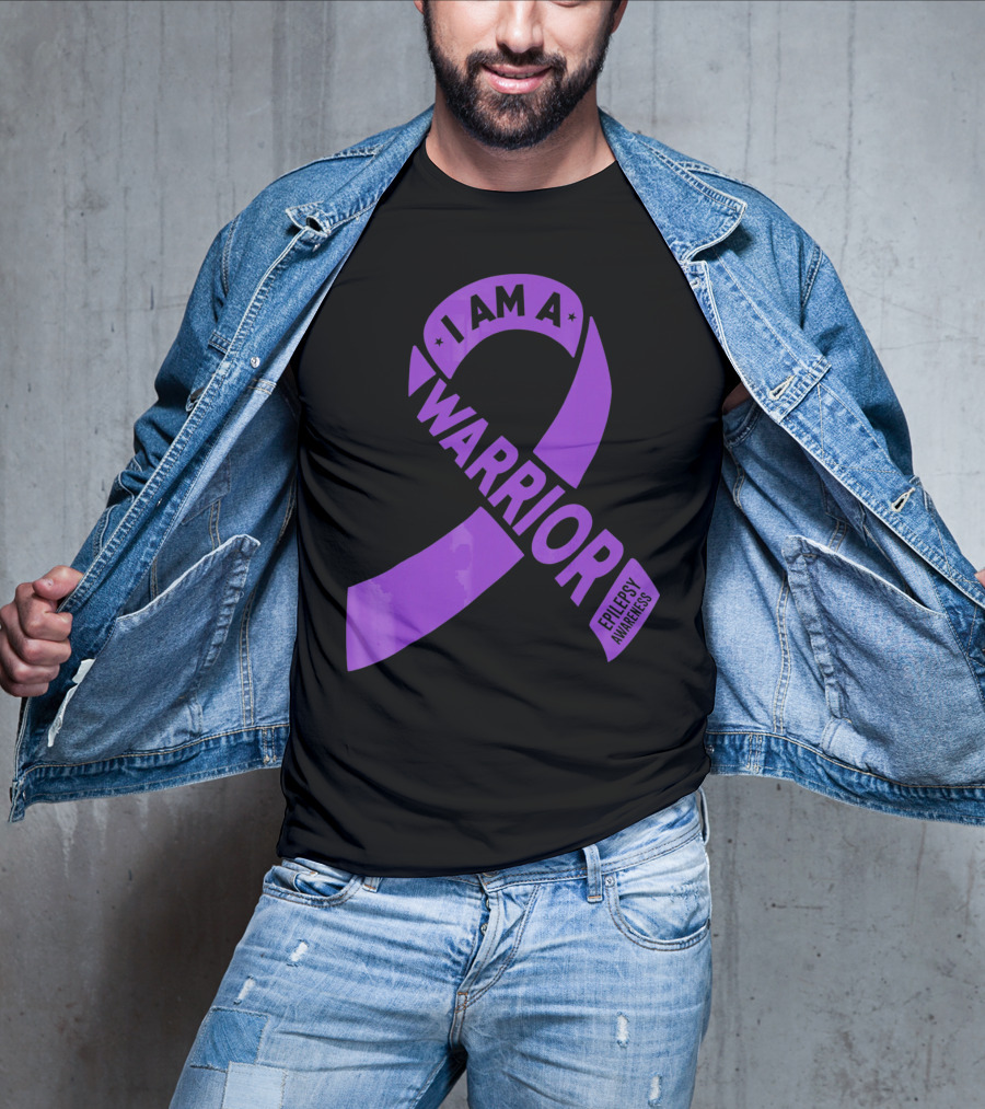 I Am A Warrior Purple Ribbon Epilepsy Awareness T-Shirt