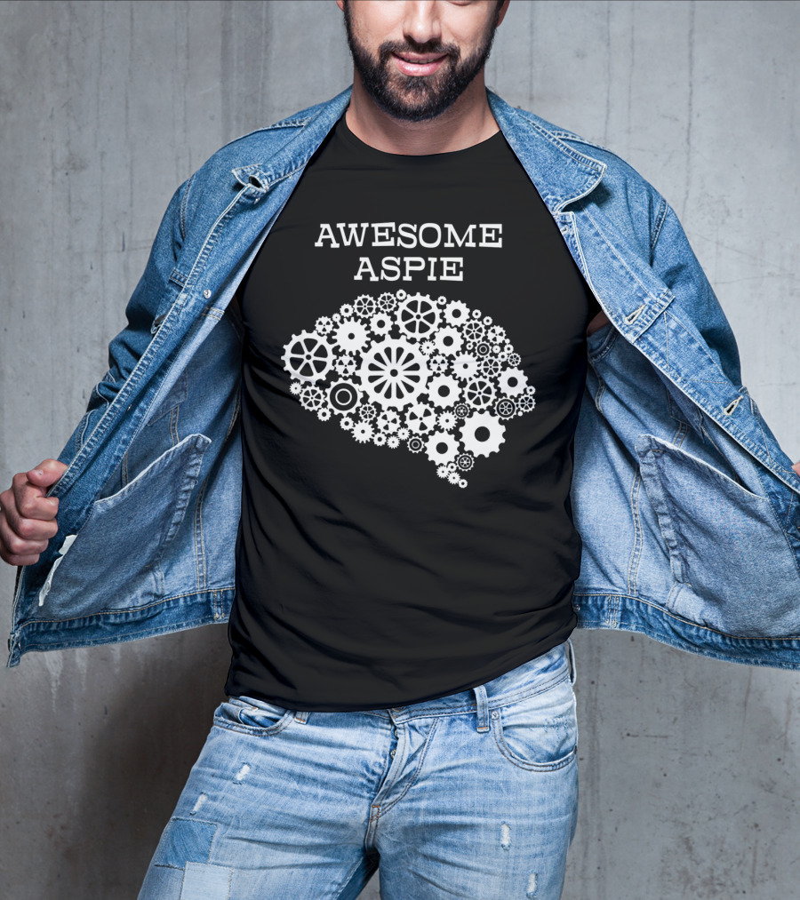 Awesome Aspie Steampunk Brain Autism Awareness T-Shirt