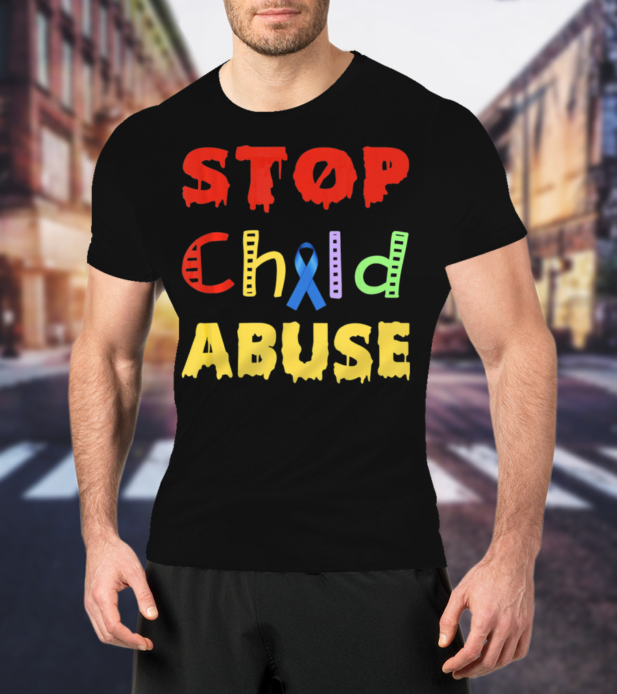 STOP Child Abuse Awareness Blue T-Shirt