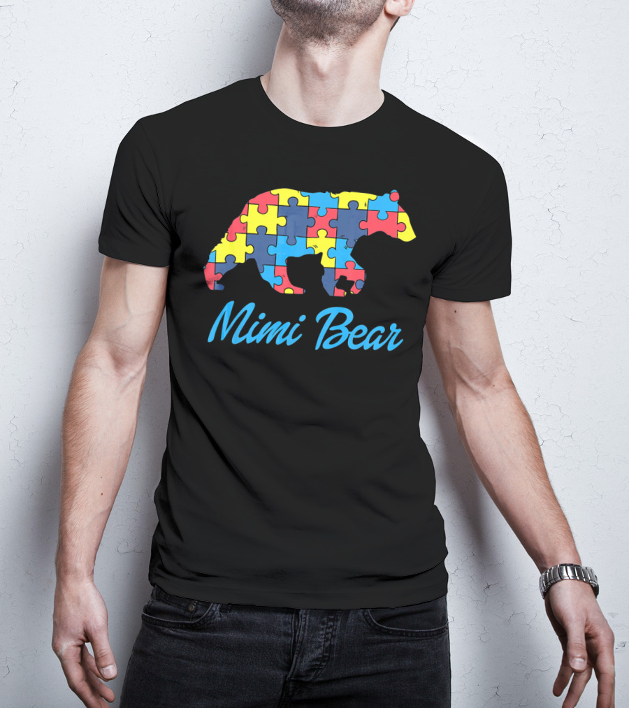 Mimi Bear Autism Awareness Puzzle T-Shirt