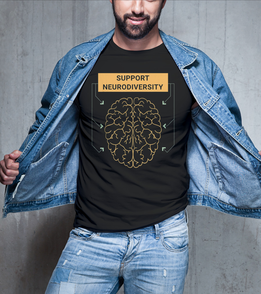 Support Neurodiversity Autism Awareness Brain Arrows T-Shirt
