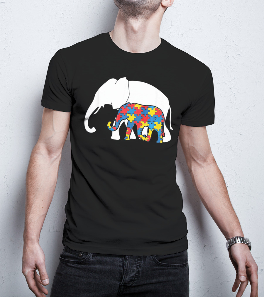 Autism Awareness Puzzle Elephant T-Shirt