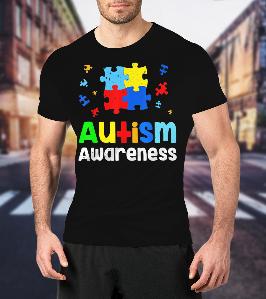 Autism Awareness Puzzle Pieces Heart Aut T-Shirt