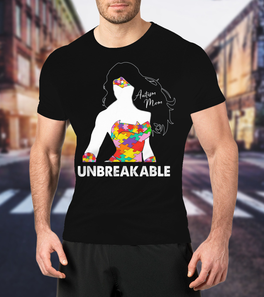 Autism Mom Unbreakable Puzzle Piece Empowerment T-Shirt