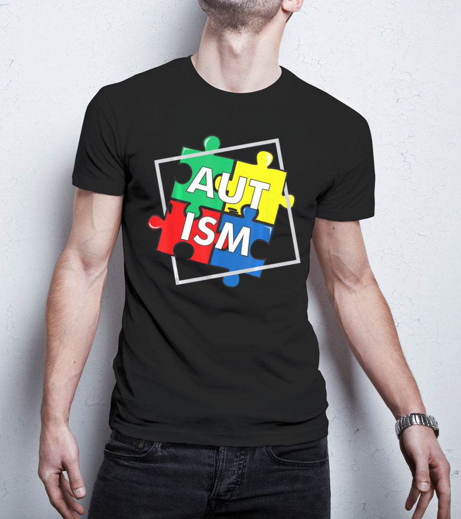 Autism Puzzle Awareness Day Colorful Puzzle Pieces T-Shirt