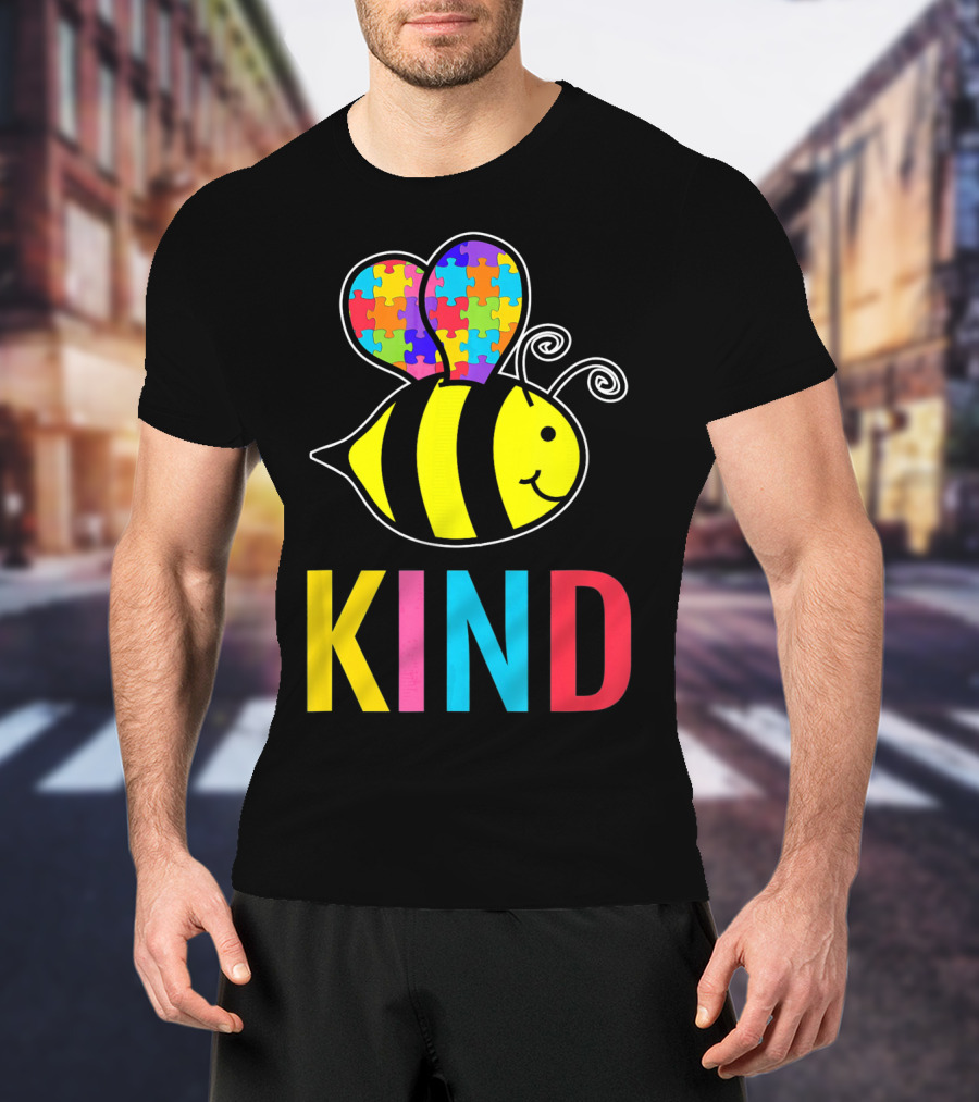 Autism Awareness Bee With Puzzle Wings KIND T-Shirt