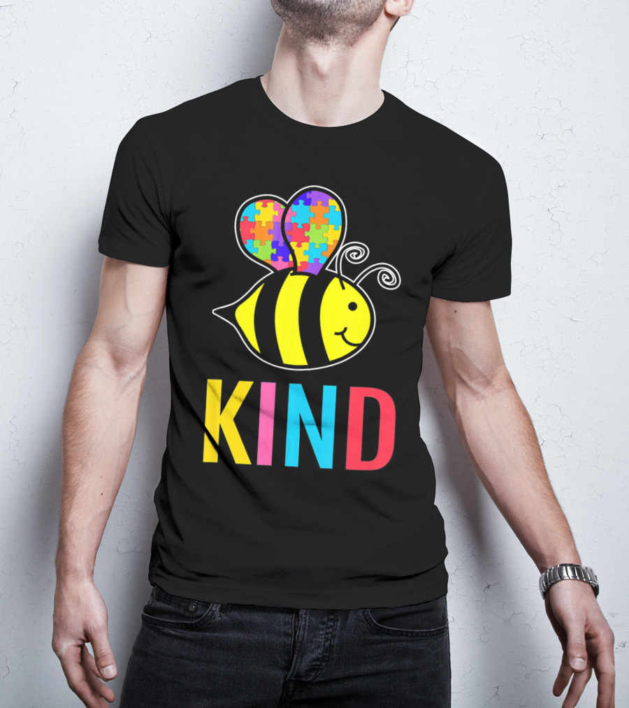Autism Awareness Bee With Puzzle Wings KIND T-Shirt