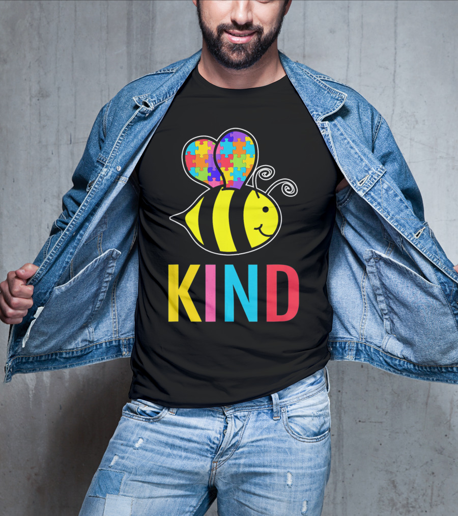 Autism Awareness Bee With Puzzle Wings KIND T-Shirt