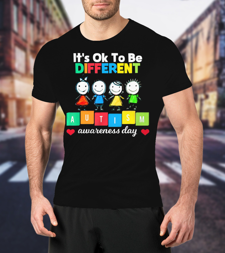 It's Ok To Be Different Autism Awareness Day T-Shirt