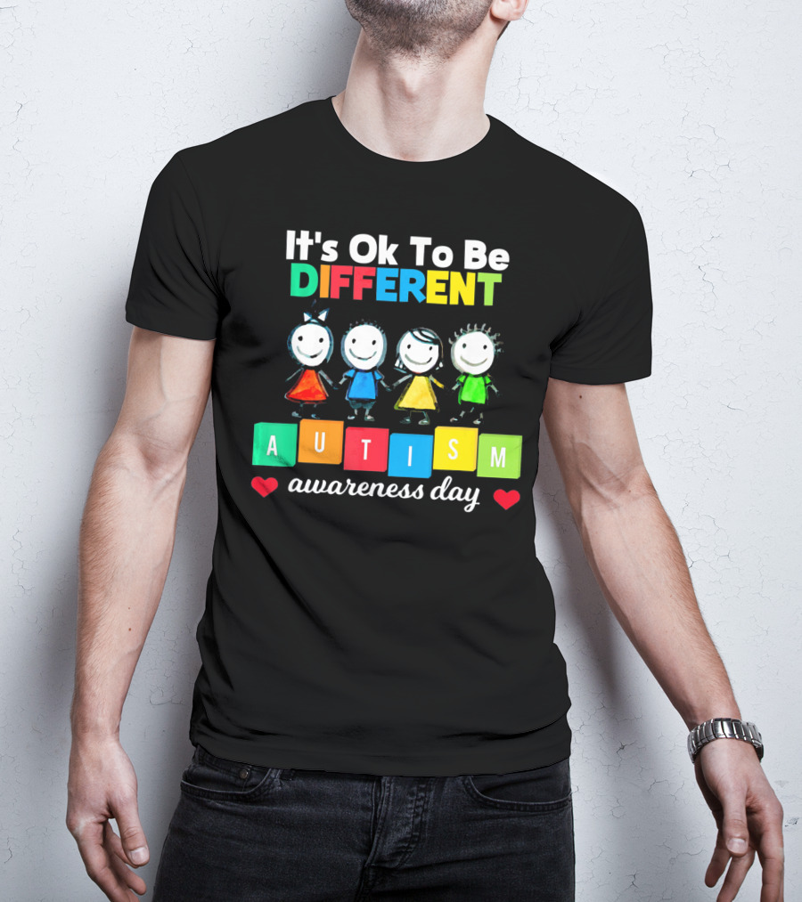 It's Ok To Be Different Autism Awareness Day T-Shirt