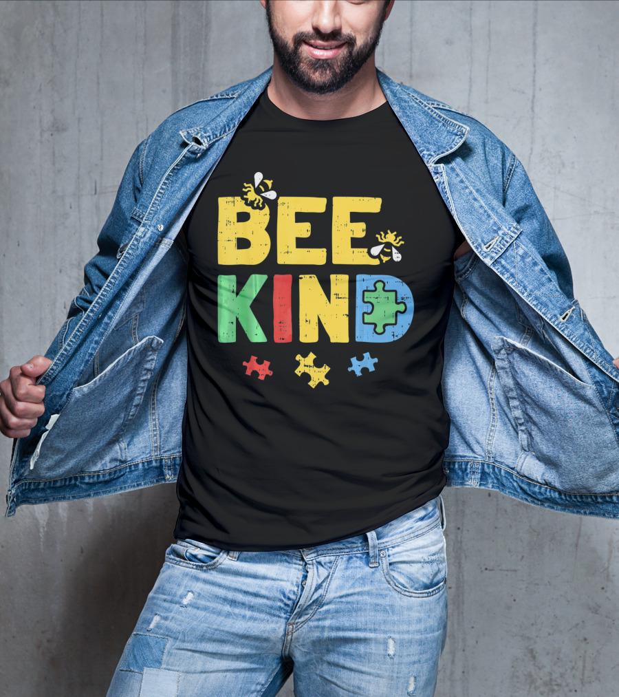 BEE KIND Puzzle Autism Awareness Bees T-Shirt