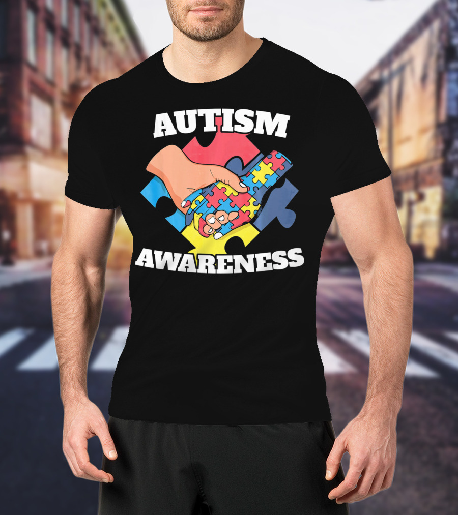 Autism Awareness Puzzle Piece Handshake 2 April Au T-Shirt