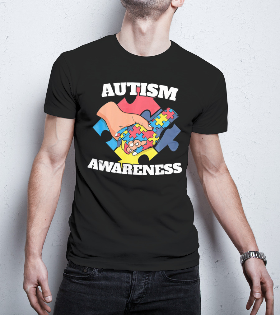 Autism Awareness Puzzle Piece Handshake 2 April Au T-Shirt