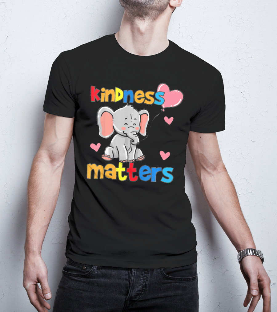 Kindness Matters Autism Awareness Elephant With Hearts T-Shirt