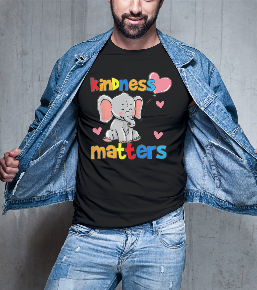 Kindness Matters Autism Awareness Elephant With Hearts T-Shirt
