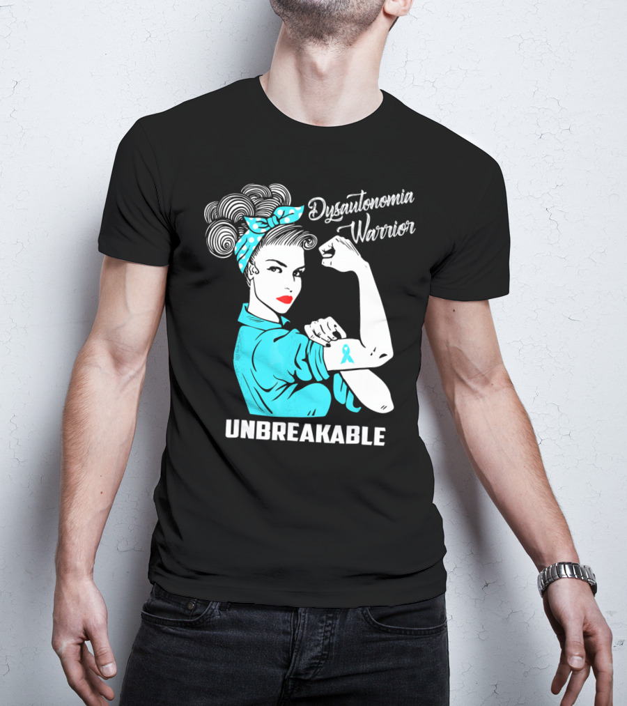 Dysautonomia Warrior Unbreakable Retro Rosie The Riveter T-Shirt
