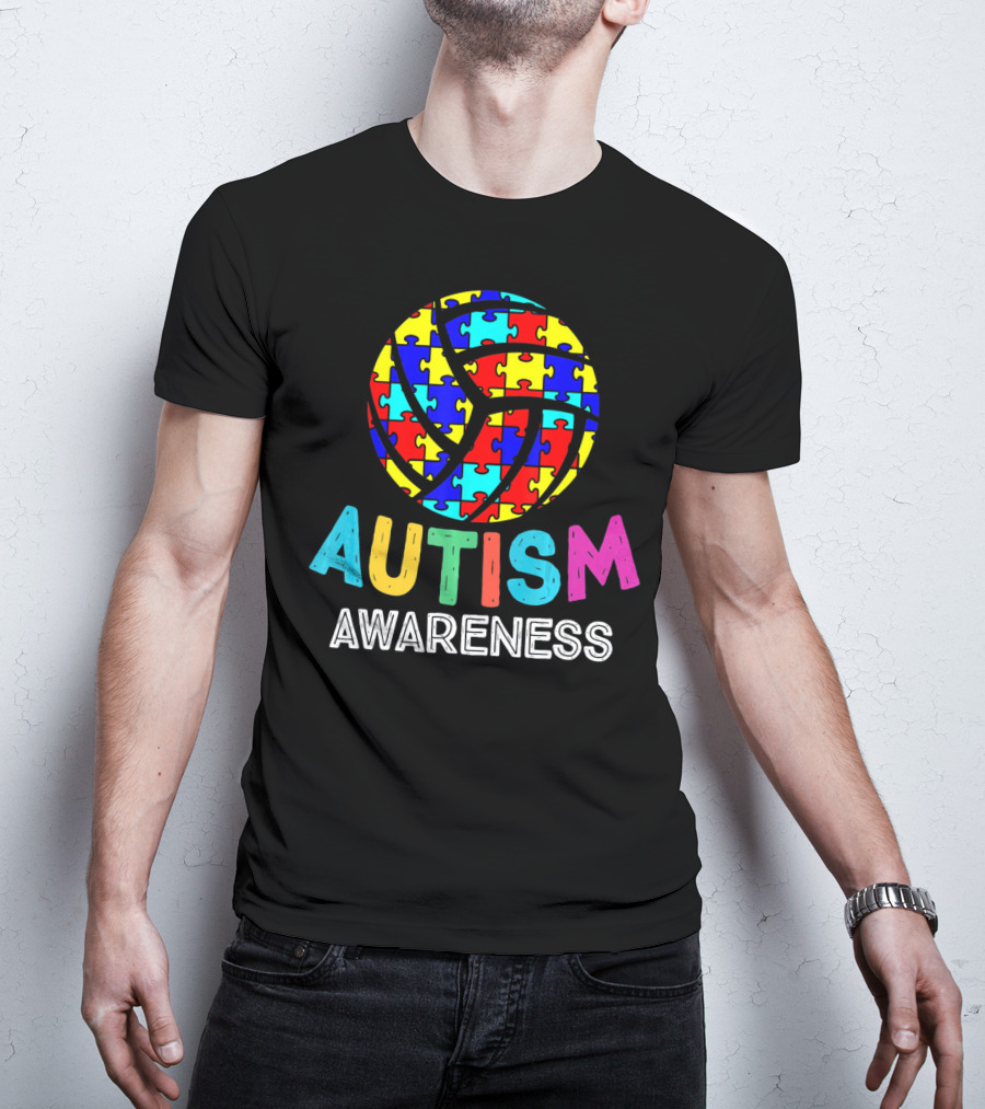 Autism Awareness Volleyball Puzzle T-Shirt
